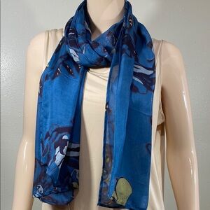 Blue Floral Scarf